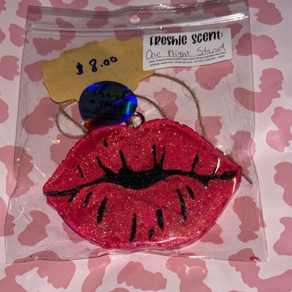 Glittery Red Lip-Shaped Air Freshener/scent one night stand